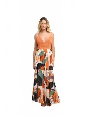 NWT Guadalupe Seneiya Crochet Dress Orange - XL